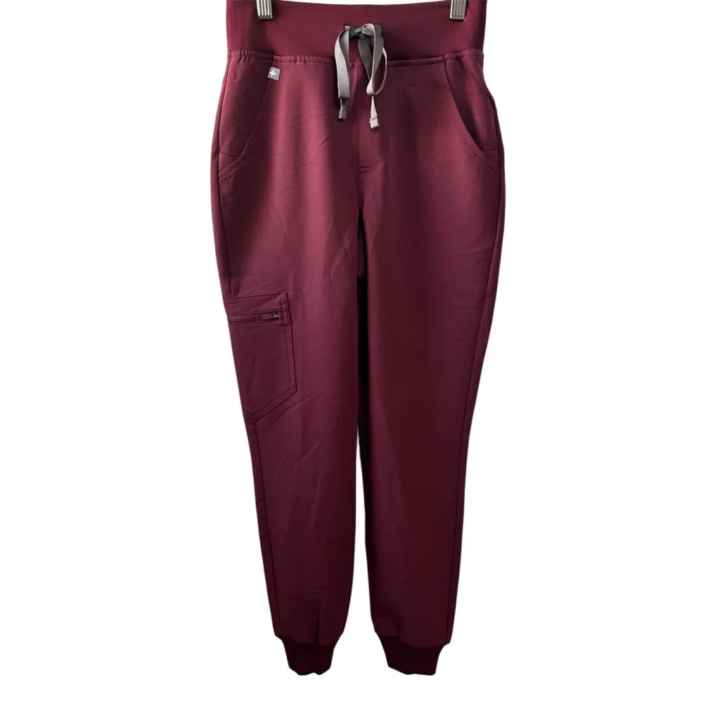Figs High Waisted Zamora Jogger Scrub Pants in Cherry Red Size XXS NWT - Image 2