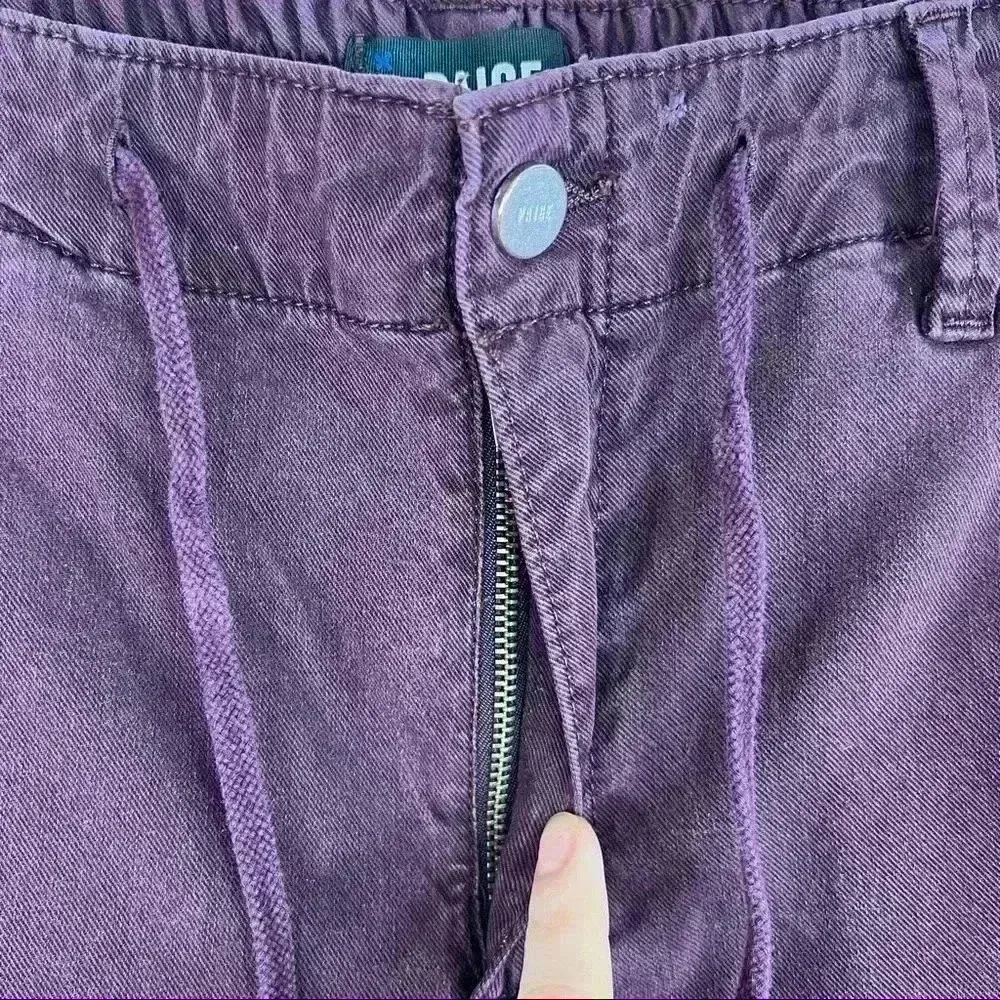 PAIGE Christy Pant Off Duty High Rise Pant Grosgrain Side Size 27 Deep Berry - Image 11