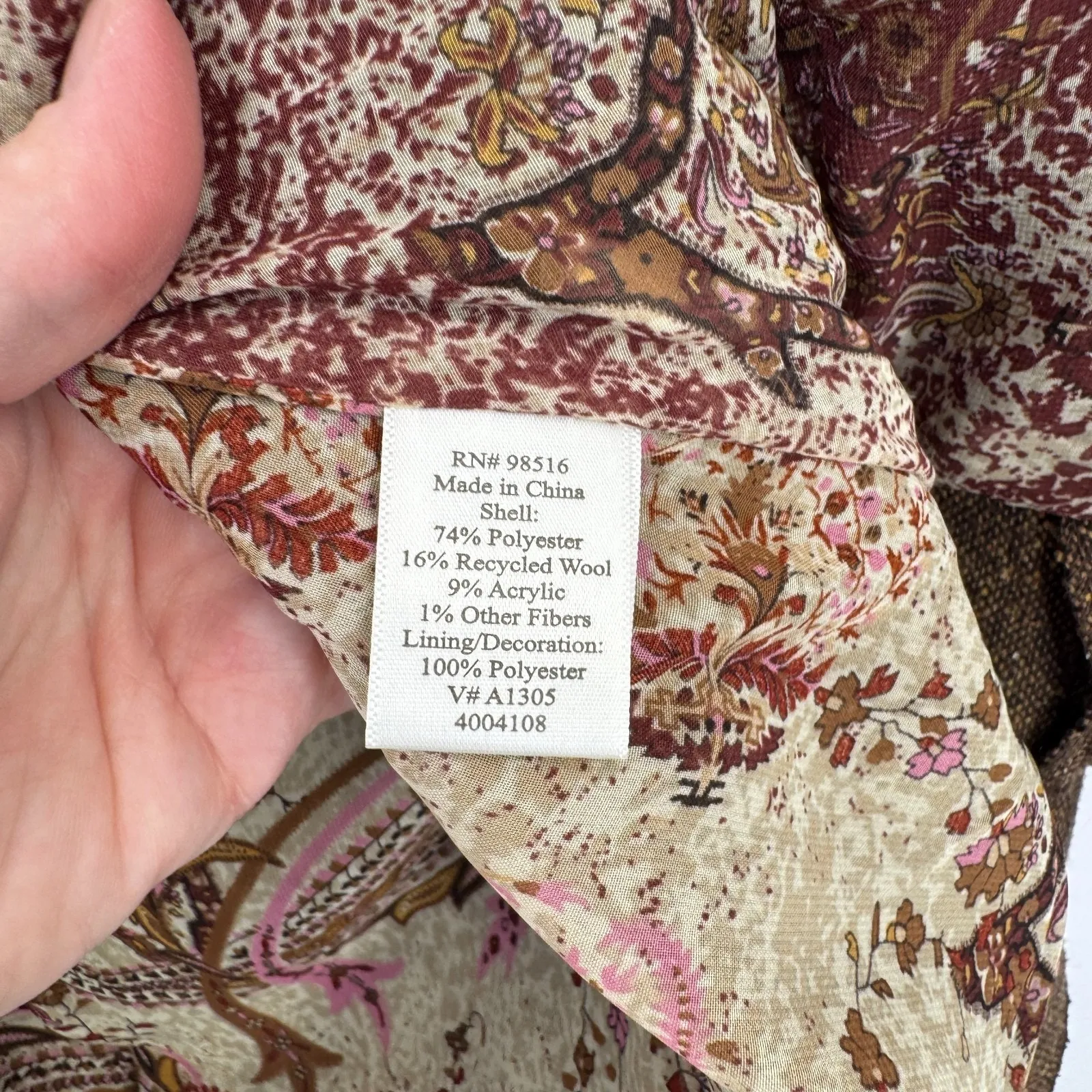 Vintage Y2K Coldwater Creek Romantic Steampunk Jacket Womens 16 Brown Wool Blend - Image 12