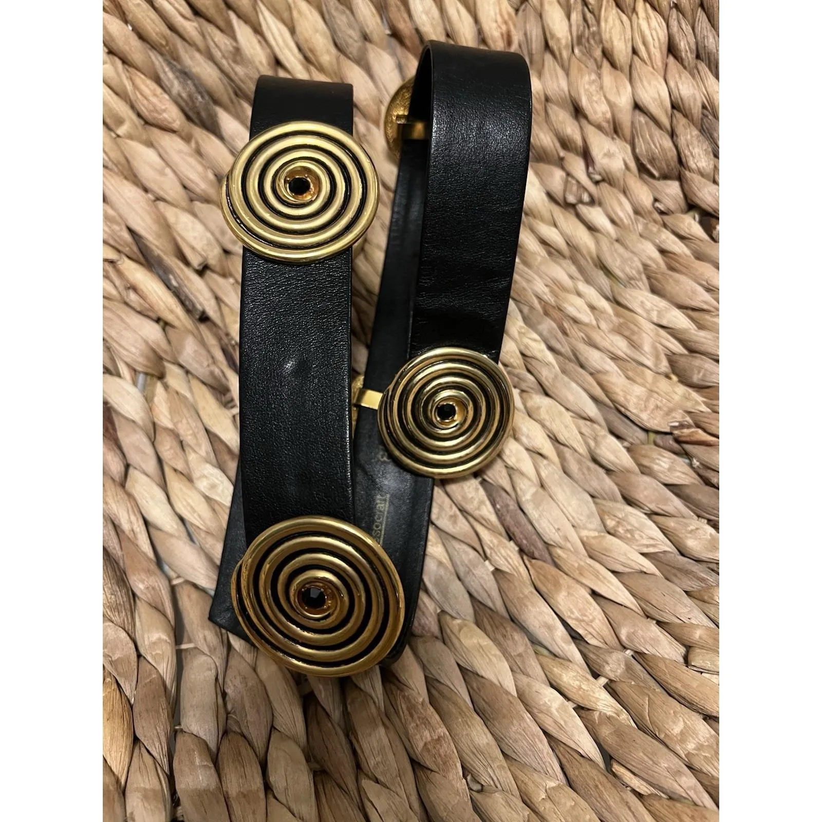 vintage accessocraft nyc Gold Medallion Belt 70's Vintage Glove Leather 32 1/4" - Image 7