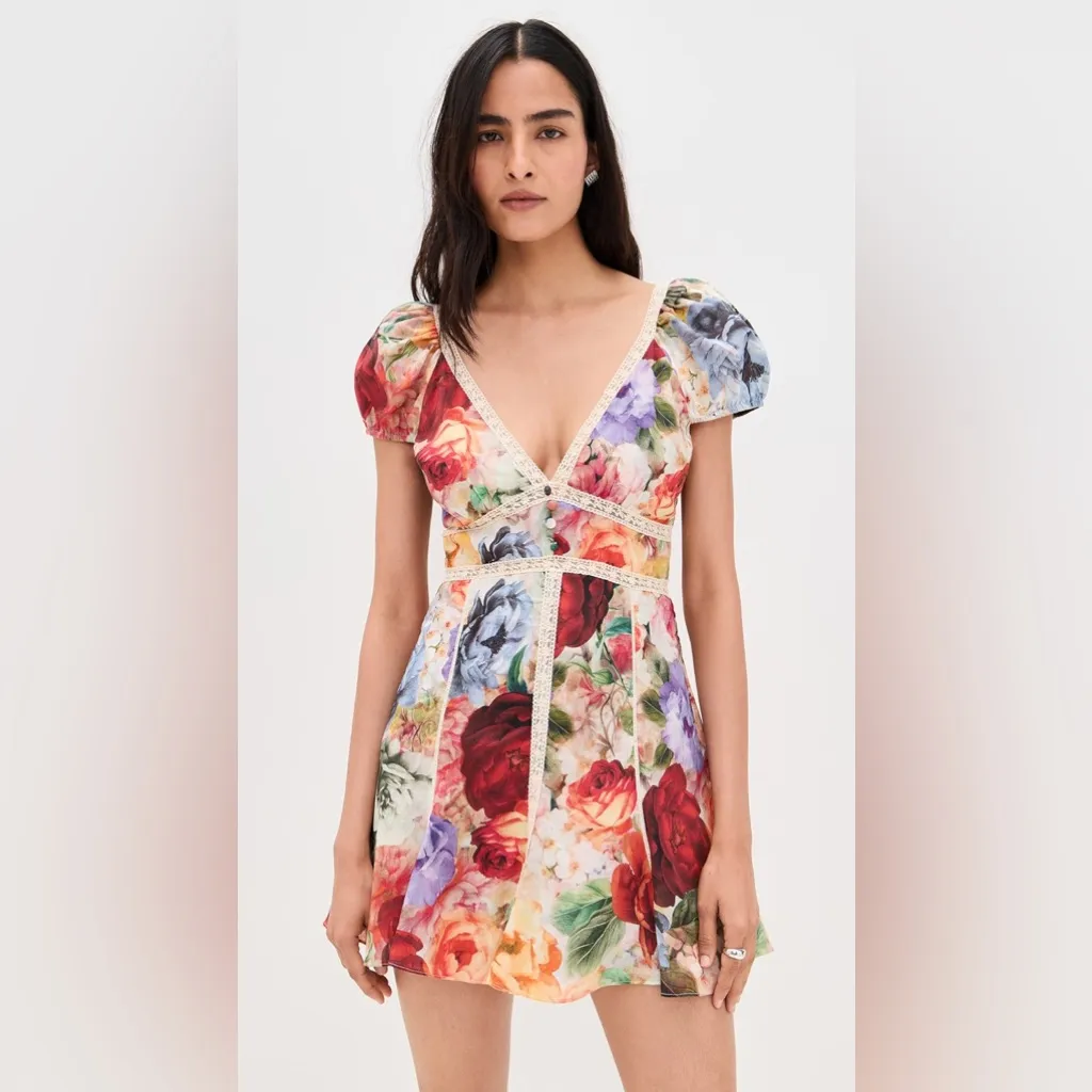 alice + olivia Rose Deep V Lace Detail Mini Dress, Size 4, $495 - Image 7