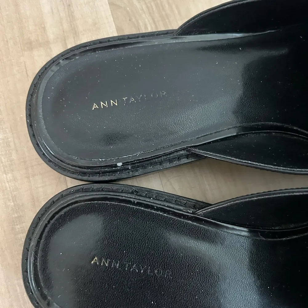 Ann Taylor Leather Loafer Slides Black Size 9.5 - Image 8