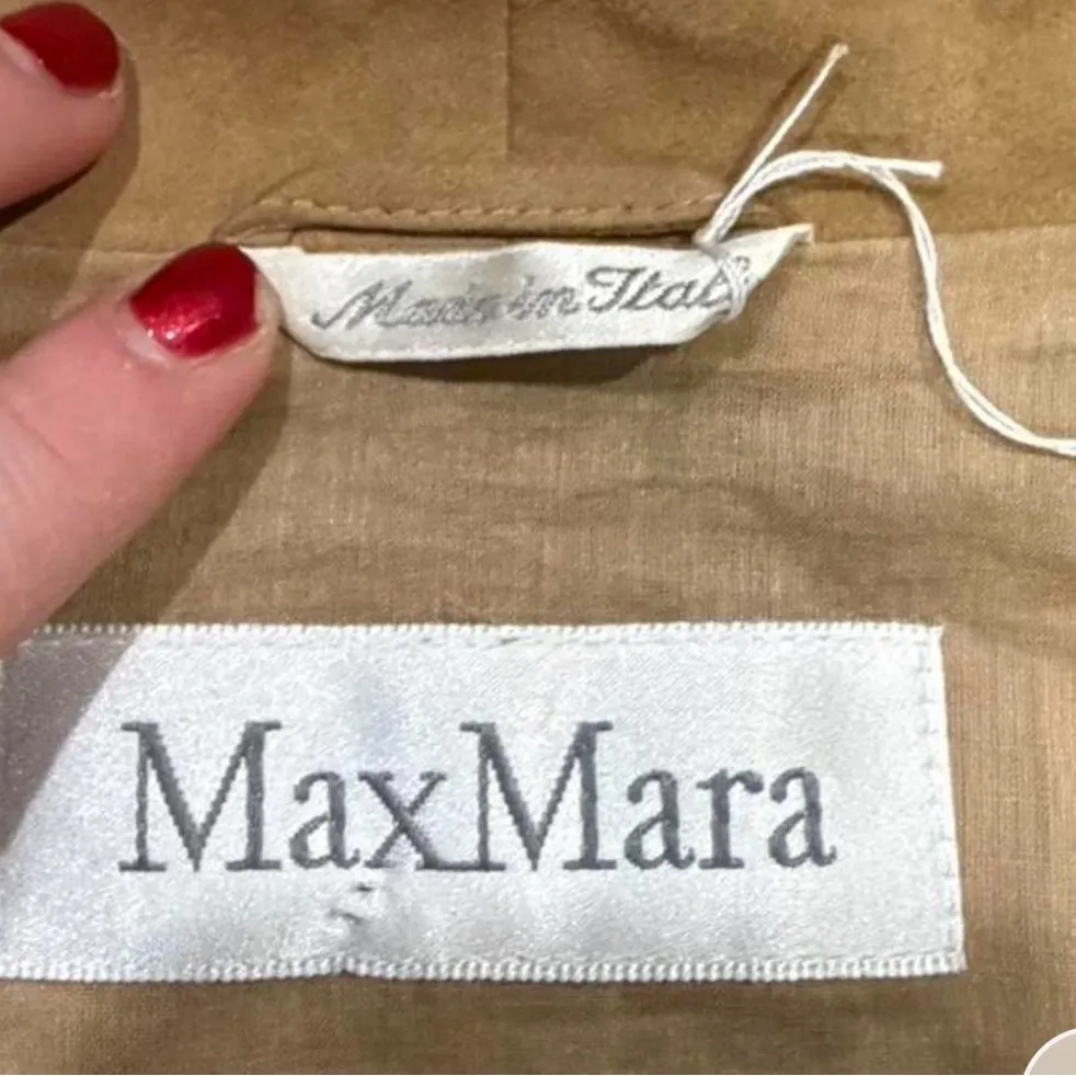 NWOT Max Mara Suede Leather Jacket Silk Lined Brown Tie Waist Italy Size 46 US12 - Image 4