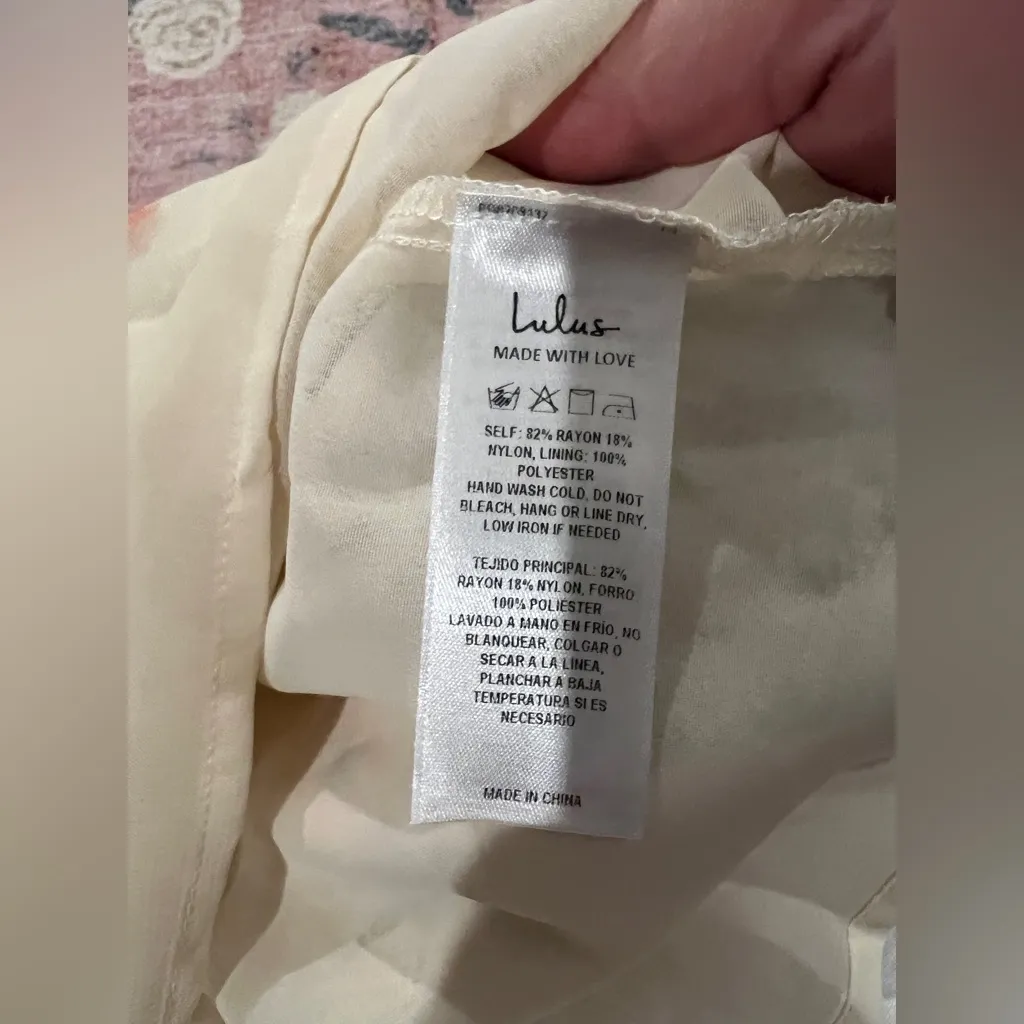 NWT lulus Jaziel Ivory Floral Sleeveless Mini Dress size M - Image 10