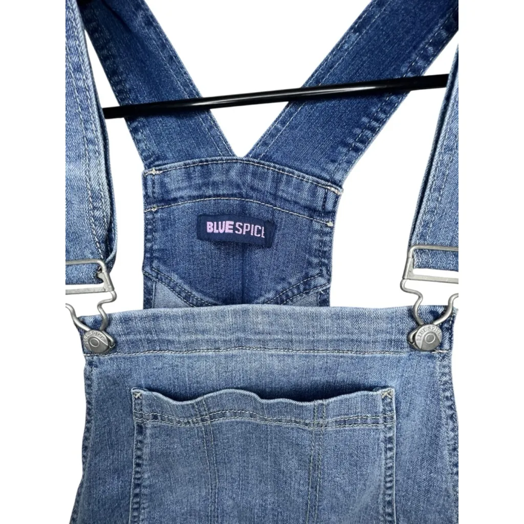 Blue Spice Medium Wash Bib Front Adjustable Denim Overalls - Image 3