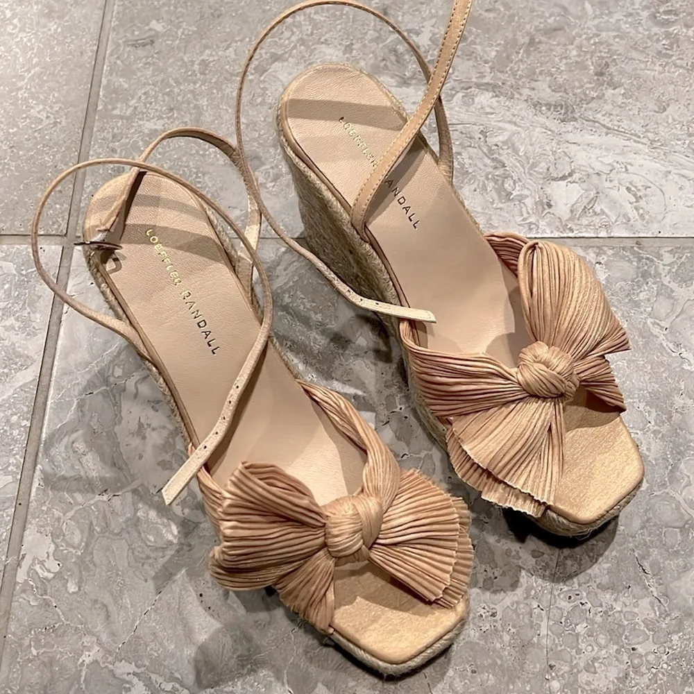 Loeffler Randall Peri Espadrille Wedge Sandals, Tan Size 41/11 New in Box $325 - Image 6