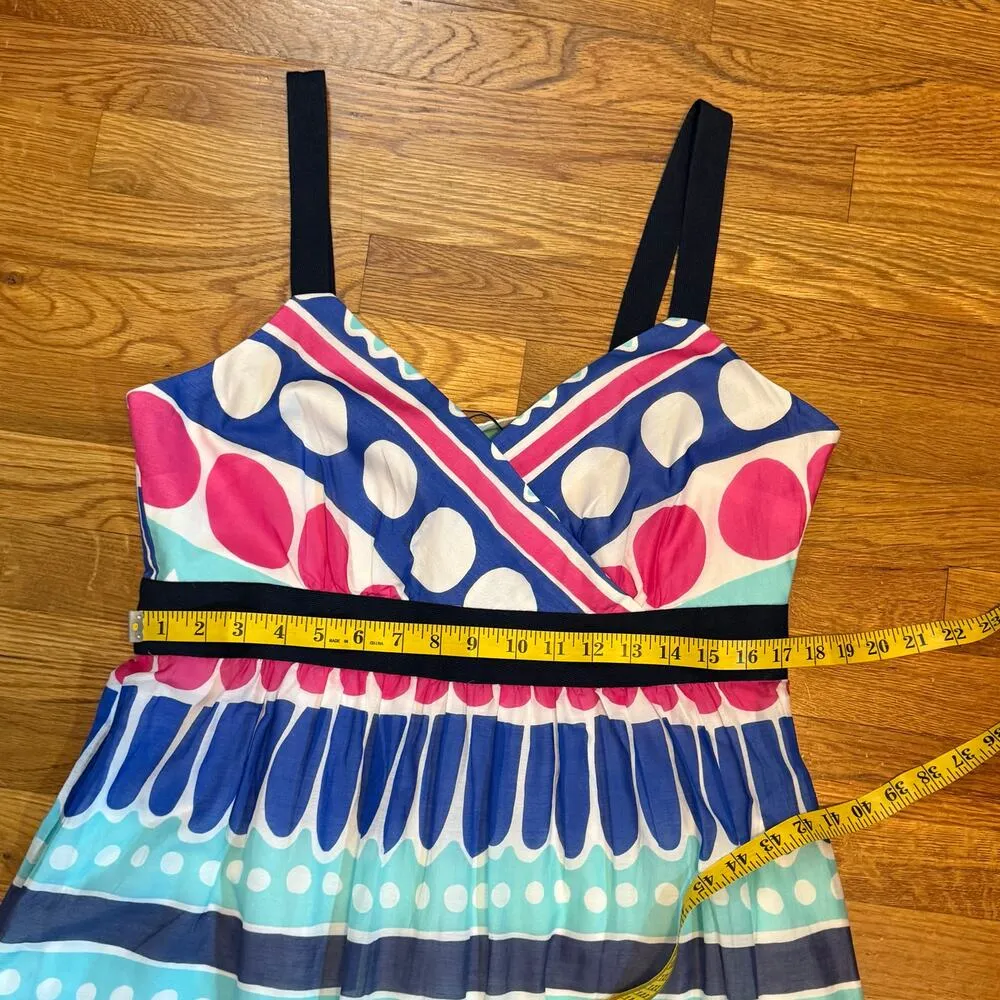 Vineyard Vines Women’s 14 Carolina Stripe Ocean Splash Maxi Dress Silk Polka Dot - Image 5