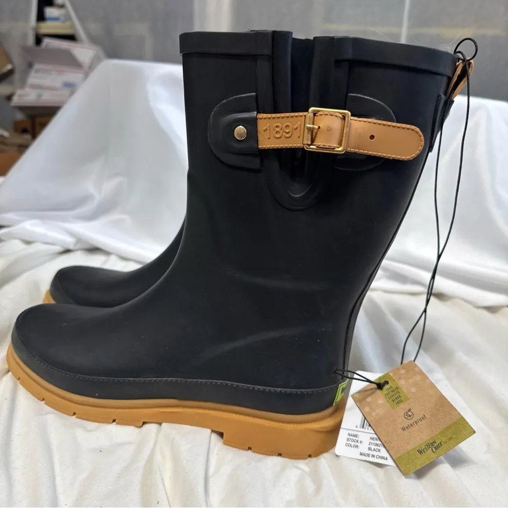 Western chief Heritage, Metcalf, black rubber boot women’s size 8 NWT - Image 2