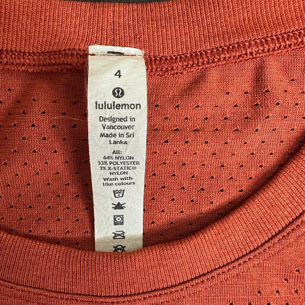 Lululemon Breeze By Muscle Crop Tank W1BCHS lululemon color Cayenne Size 4 - Image 2