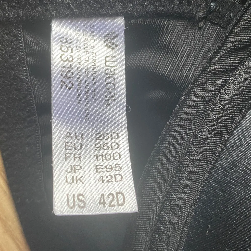 Wacoal Black Basic Beauty 853192 Underwire Unlined T Shirt Bra 42D - Image 7