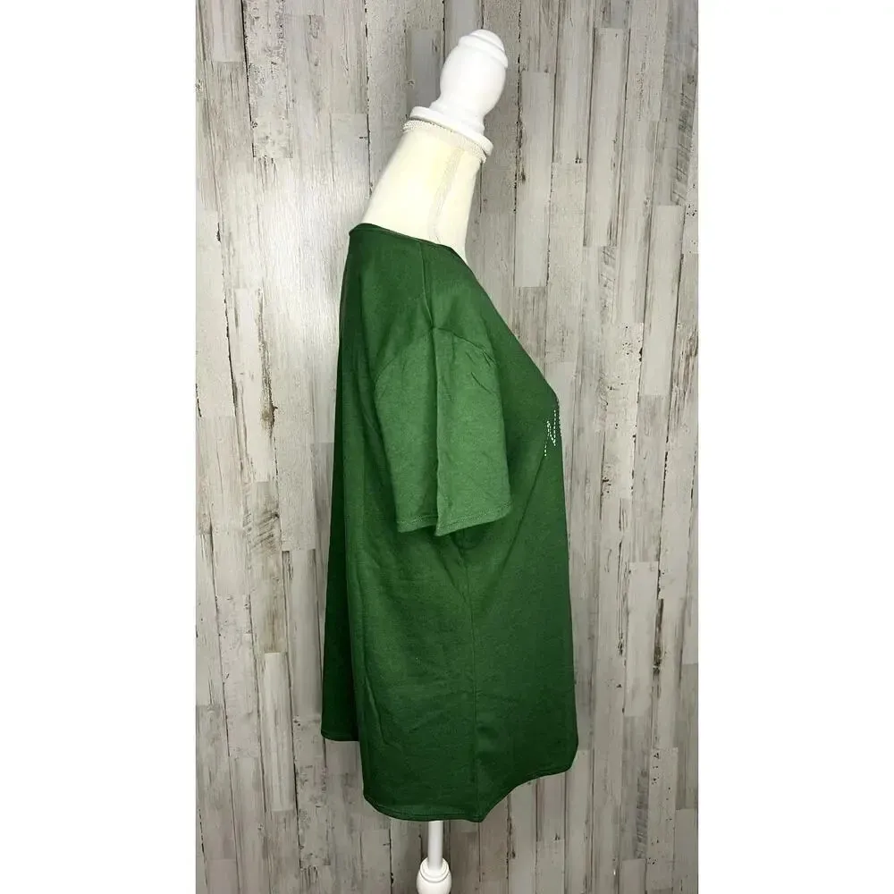 NWT NFL New York Jets Women's Medium Green‎ Short Sleeve Crewneck T-Shirt - Image 2