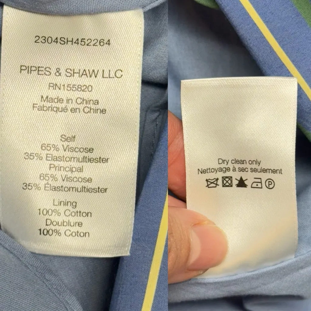 NWT Veronica Beard Teagan Stripe Ruched V-Neck Midi Dress Blue Size 6 Side Slit - Image 16