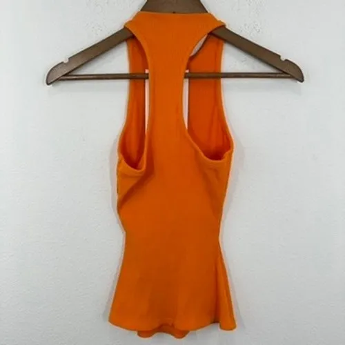 Naked Wardrobe Orange Ribbed Racerback Tank Top Sleeveless Casual Size Small NWT - Image 7