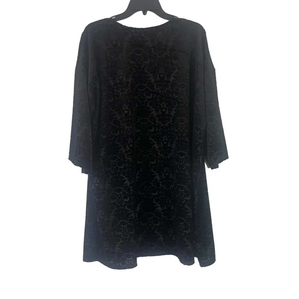Cest La Vie‎ Women's Size Large Whimsical Goth Witchy Velvet Open Front Cardigan Black - Image 9