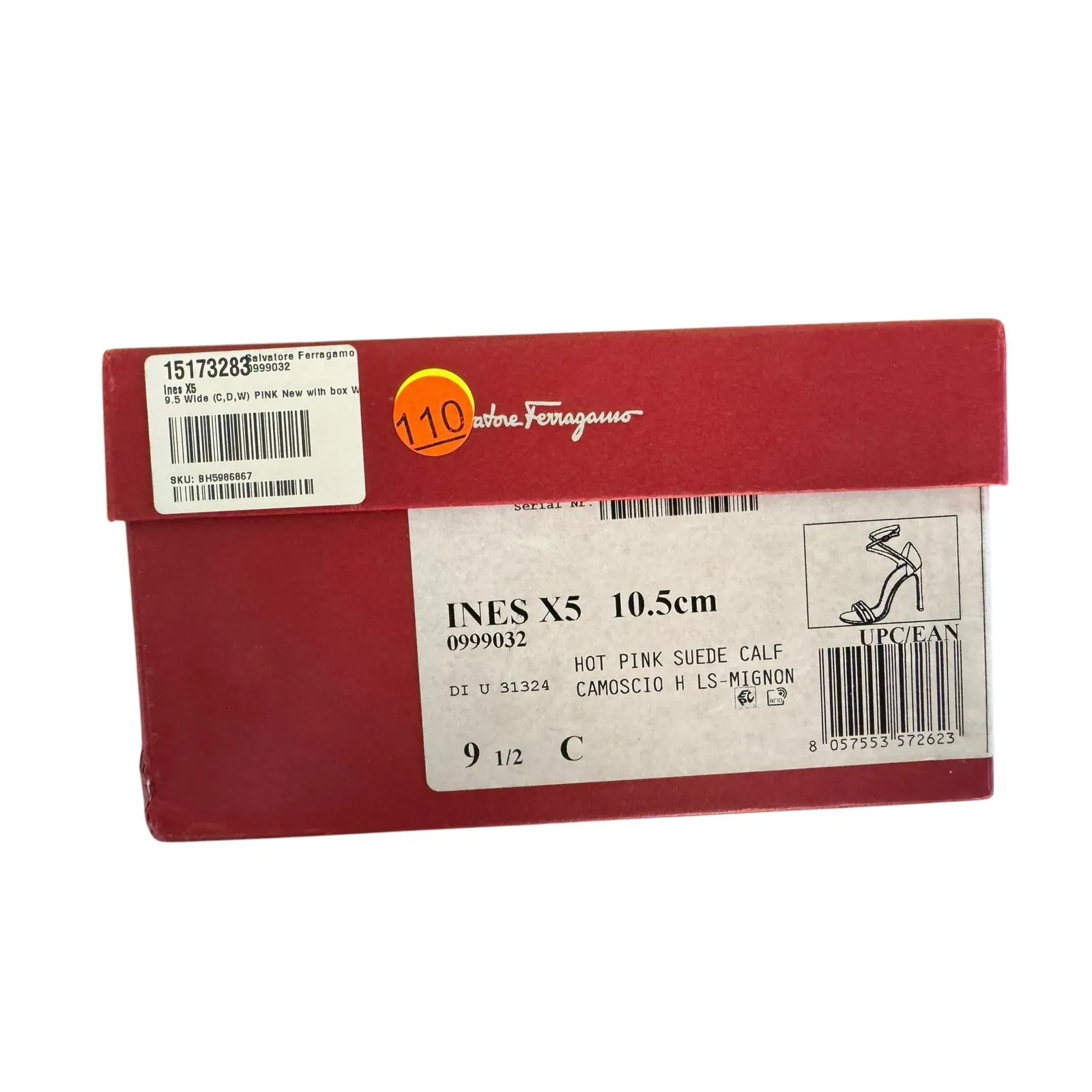 Ferragamo NIB Ines 95 Stiletto Sandal in Hot Pink Size 9.5 - Image 12