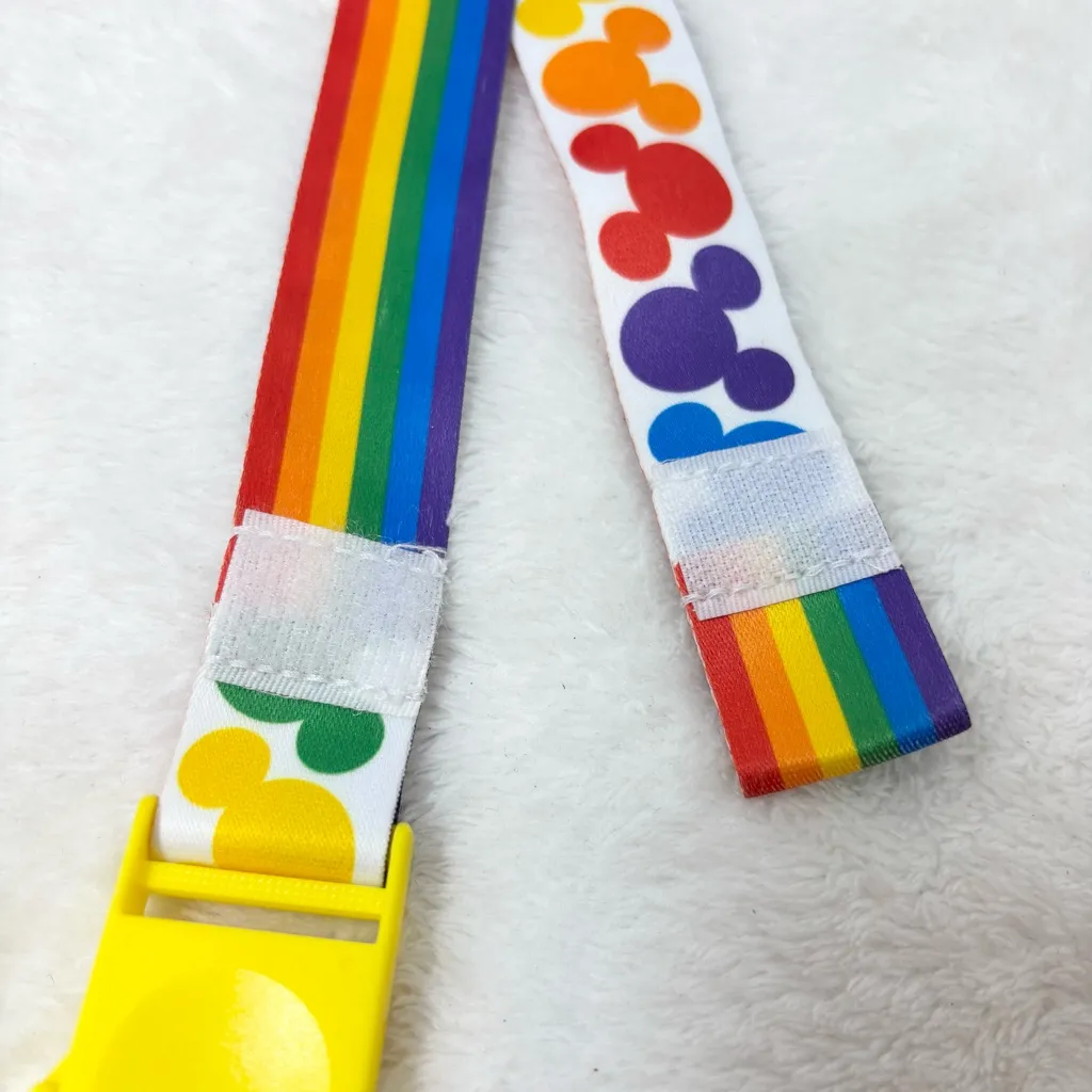 Disney Parks Rainbow‎ Pride Reversible Lanyard Mickey Icons/Rainbow Stripes - Image 4