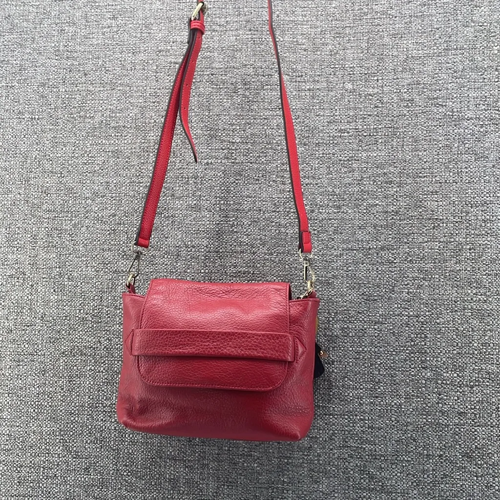 Halston Heritage Crossbody‎ Small Two Tone Red Pleather Vegan - Image 11