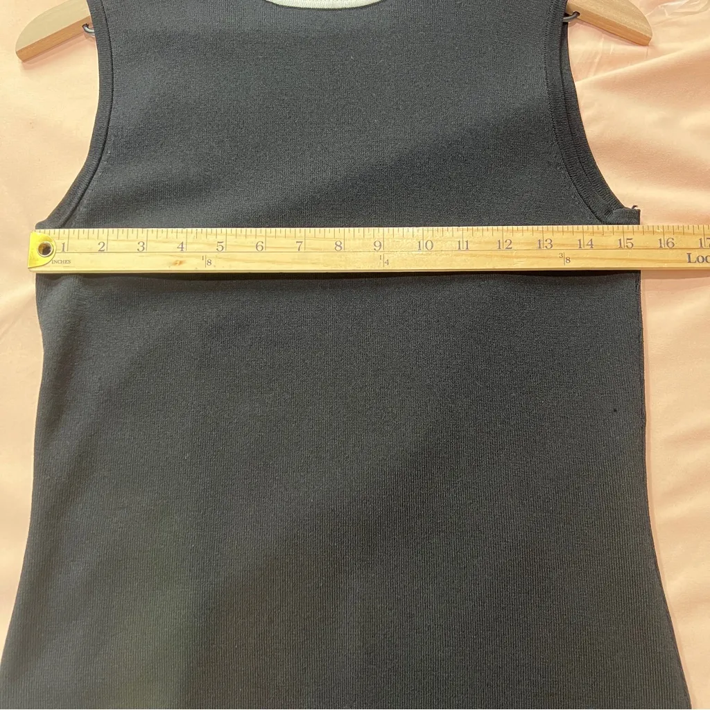 Calvin‎ Klein Ribbed Color Block Sleeveless Black White Mock Neck Top - Image 7