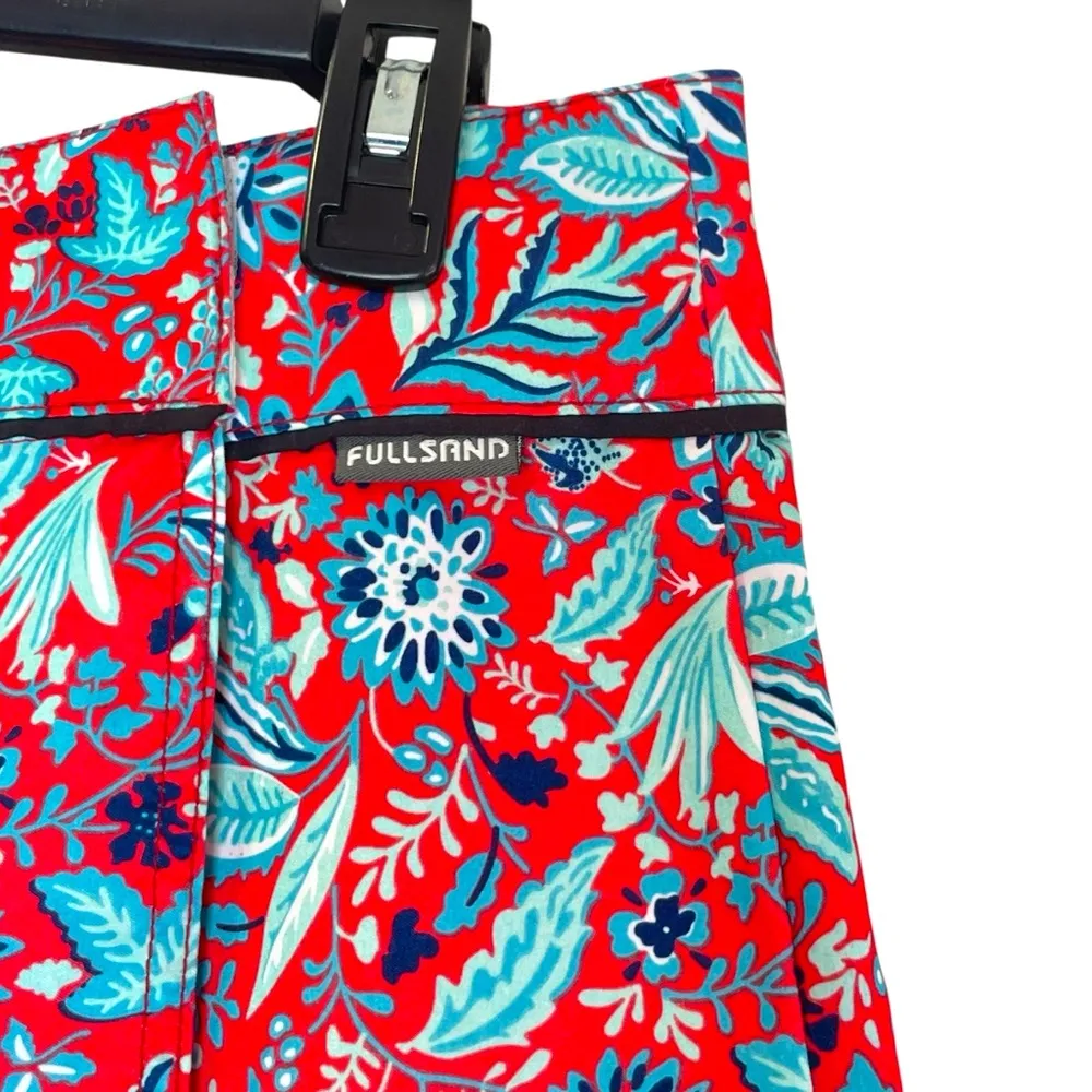 Fullsand Red and blue floral skort size XL. Beach wear, vacation, pool - Image 2