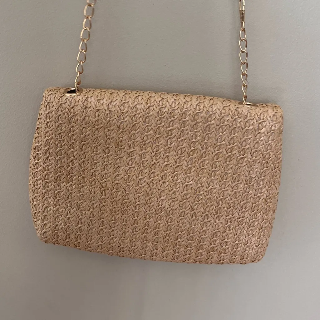 Camel Woven Chain Strap Purse - Image 3
