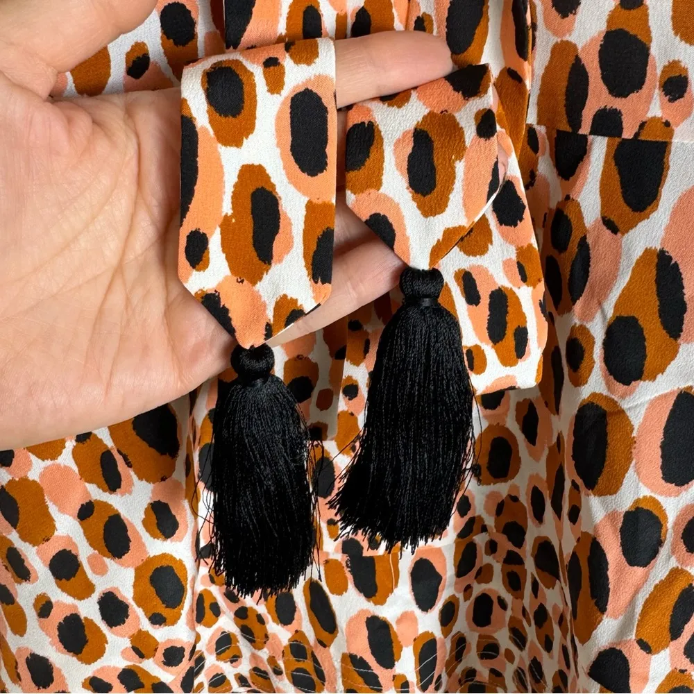 Marie Oliver Carson Dress Shift Washable Silk Leopard Animal Print Small - Image 8