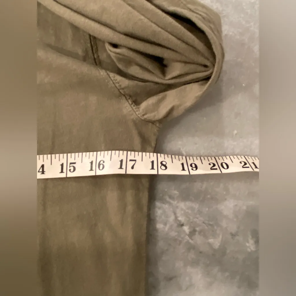 Crisp Size XS Olive Green Ling Sleeve Lightweight Full Zip Hoodie Top Pockets - Image 9