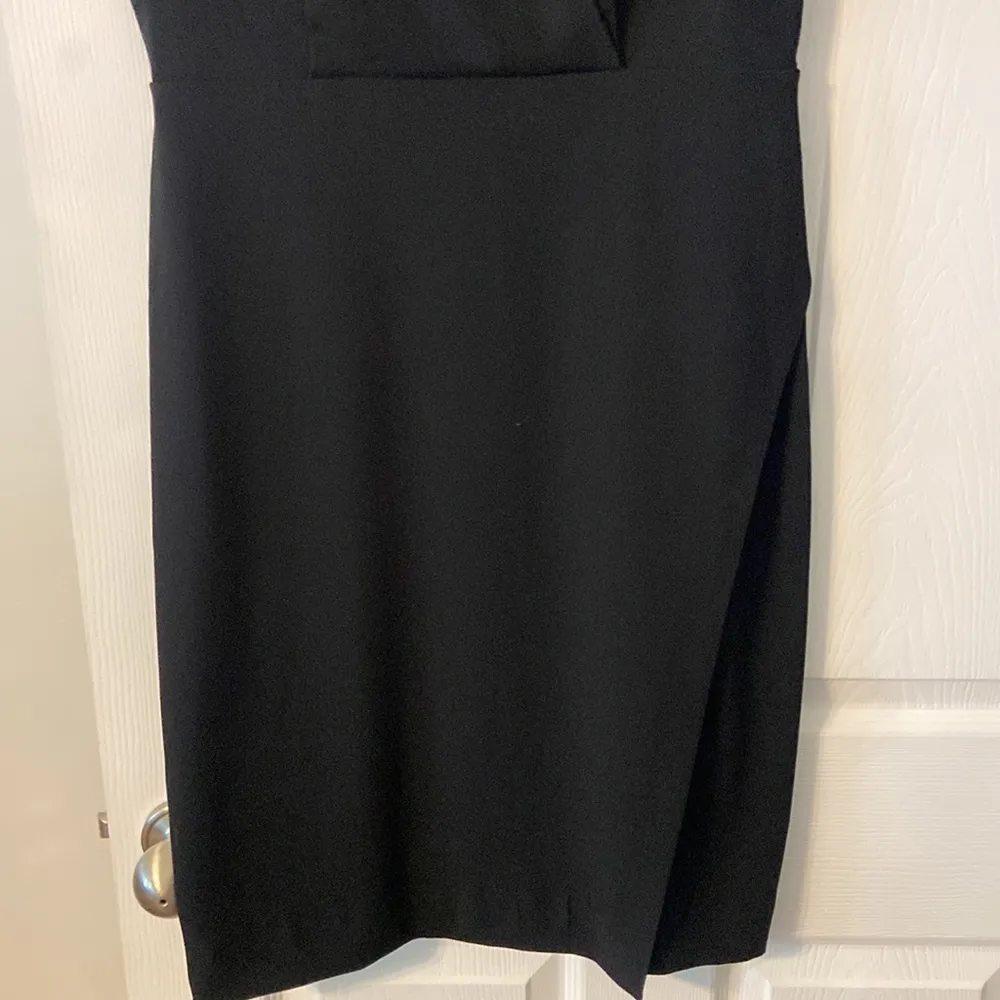 MM Lafleur Black Sheath Midi Dress V-Neck Short Sleeve size 10 length 40” - Image 5