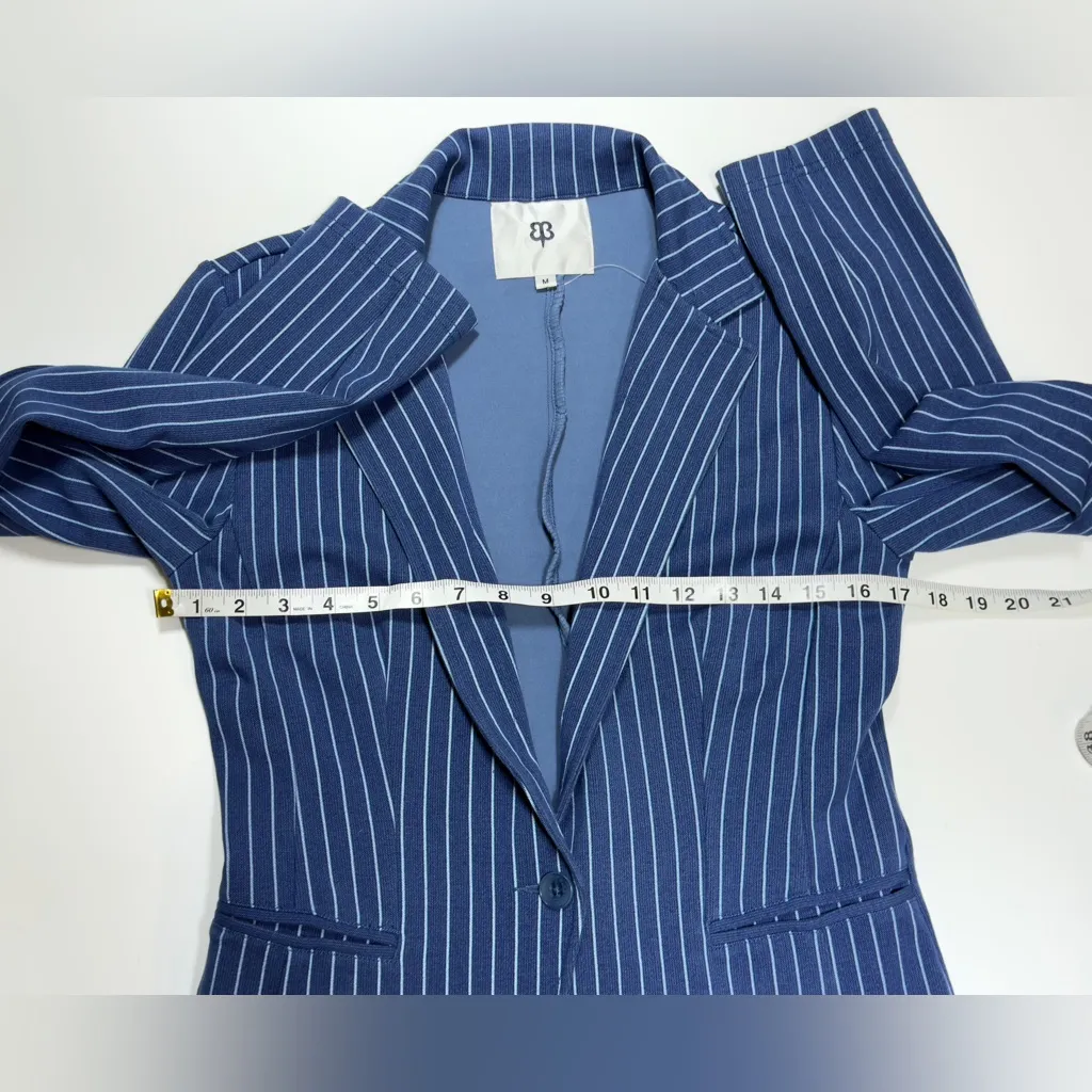 BETABRAND Blue Striped Women's Blazer 🤍💙 - Image 8