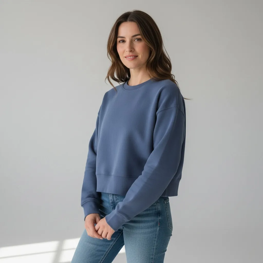 Lululemon Softstreme Perfectly Oversized Crop Crew in Blue - Image 3