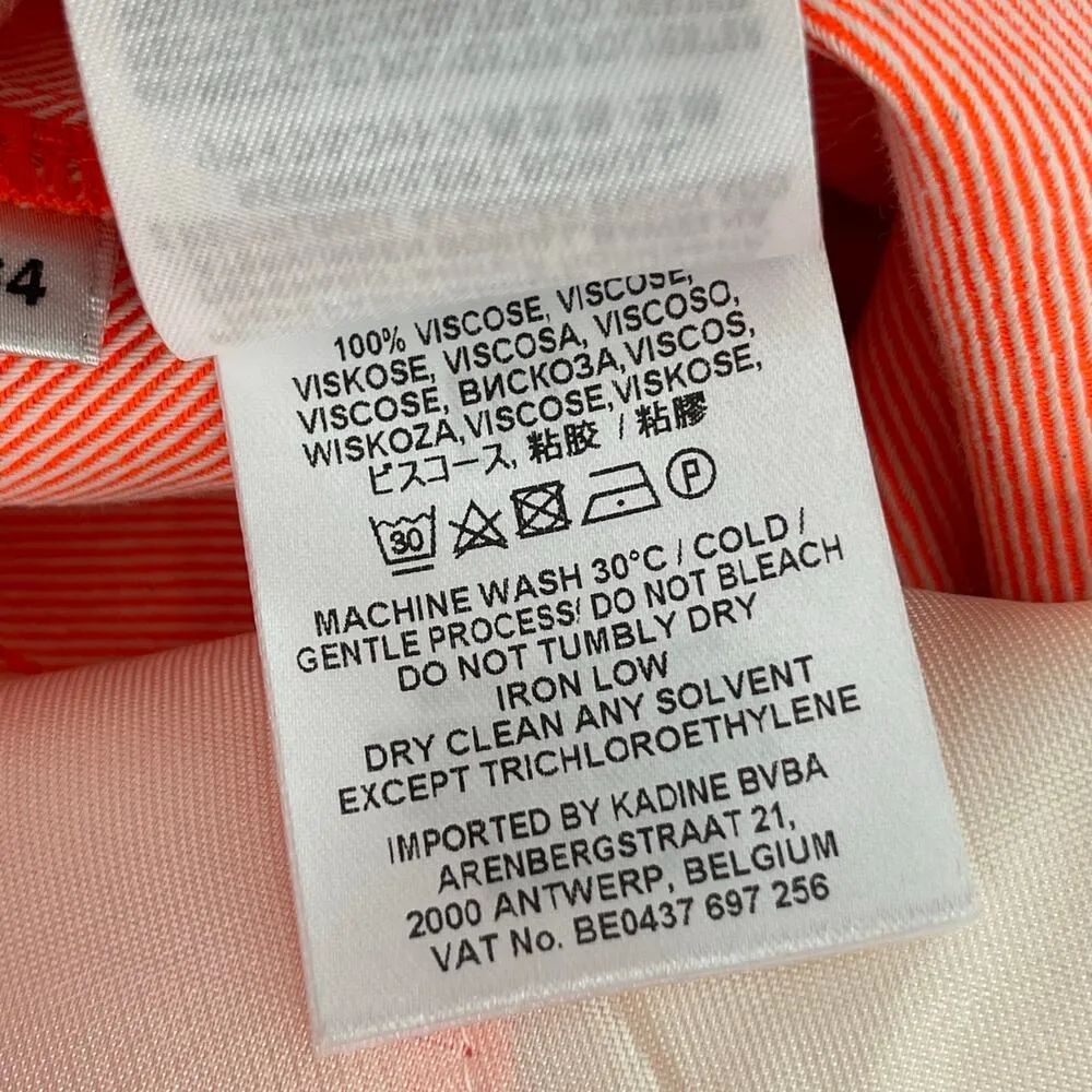 ESSENTIEL ANTWERP x ANTHROPOLOGIE Skirt SZ 2 Diner Flared Bottom Slit Orange NWT - Image 14