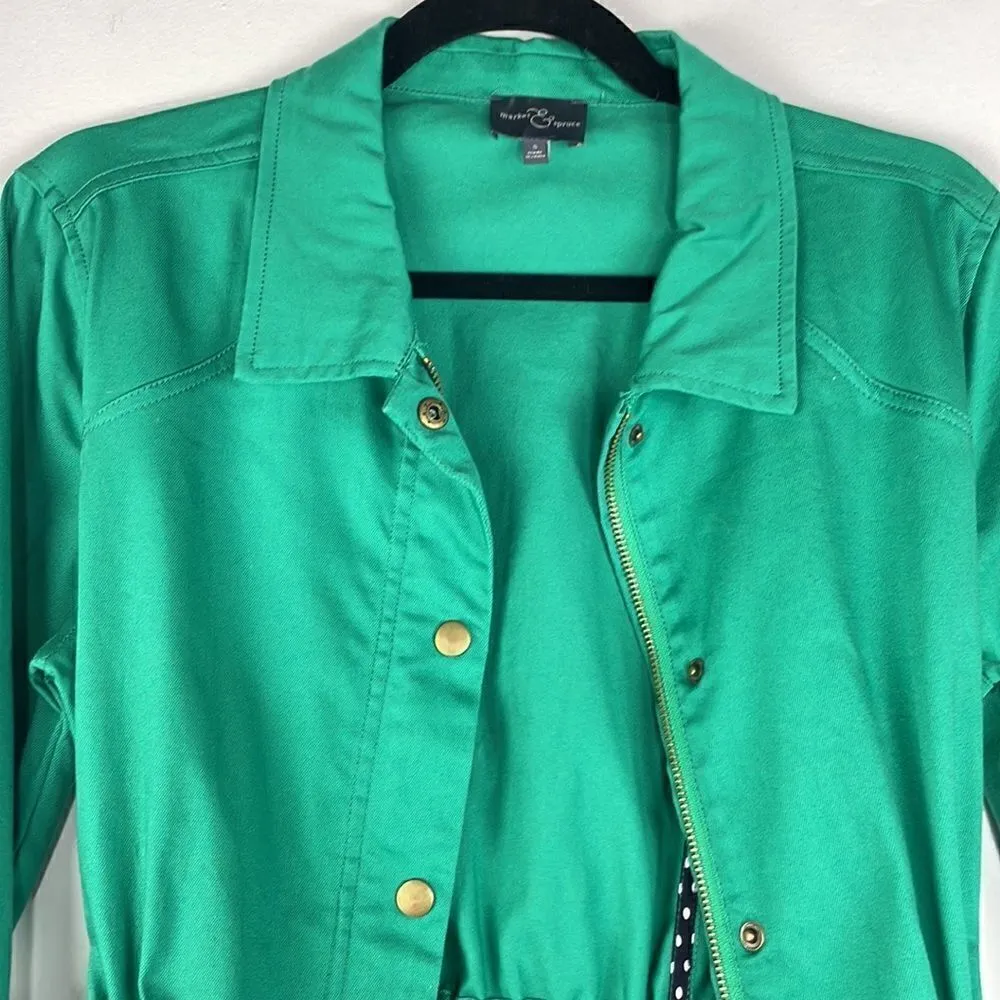 Market & Spruce  Utility Jacket size small Kelly Green - Image 4