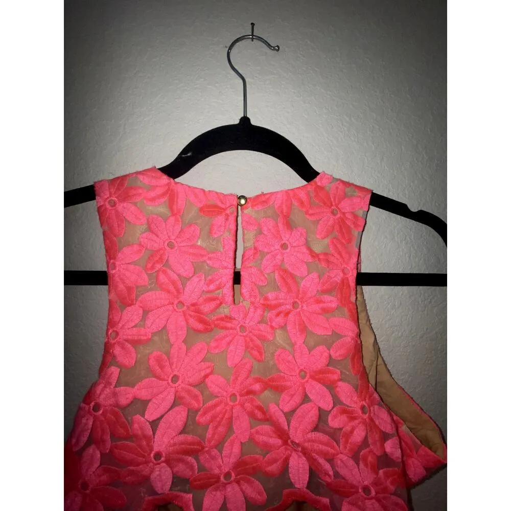 NWOT Adelyn Rae Pink Mila Embroidered Lace Dress Size Small - Image 9