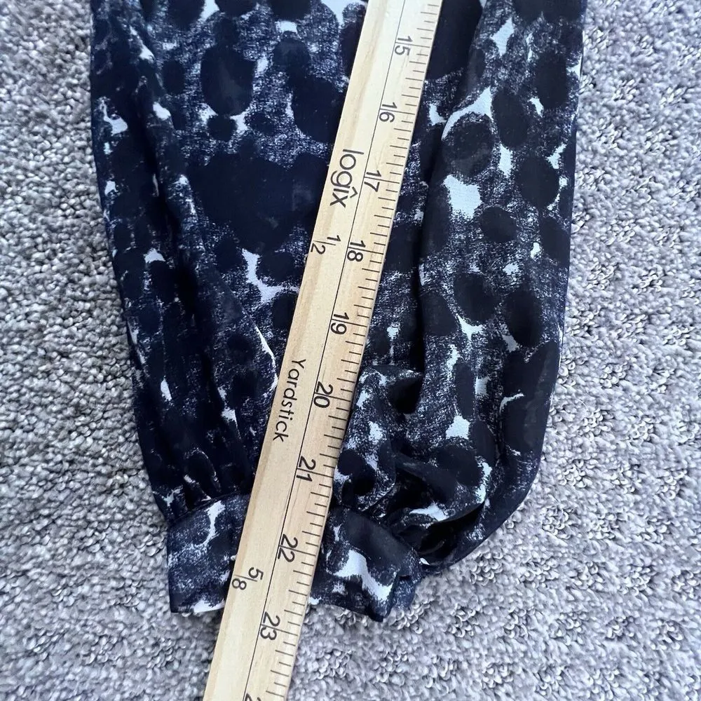 CAbi Oversized XS Sheer Button‎ Front Top Spotted Dot Print Collared Shirt - Image 7