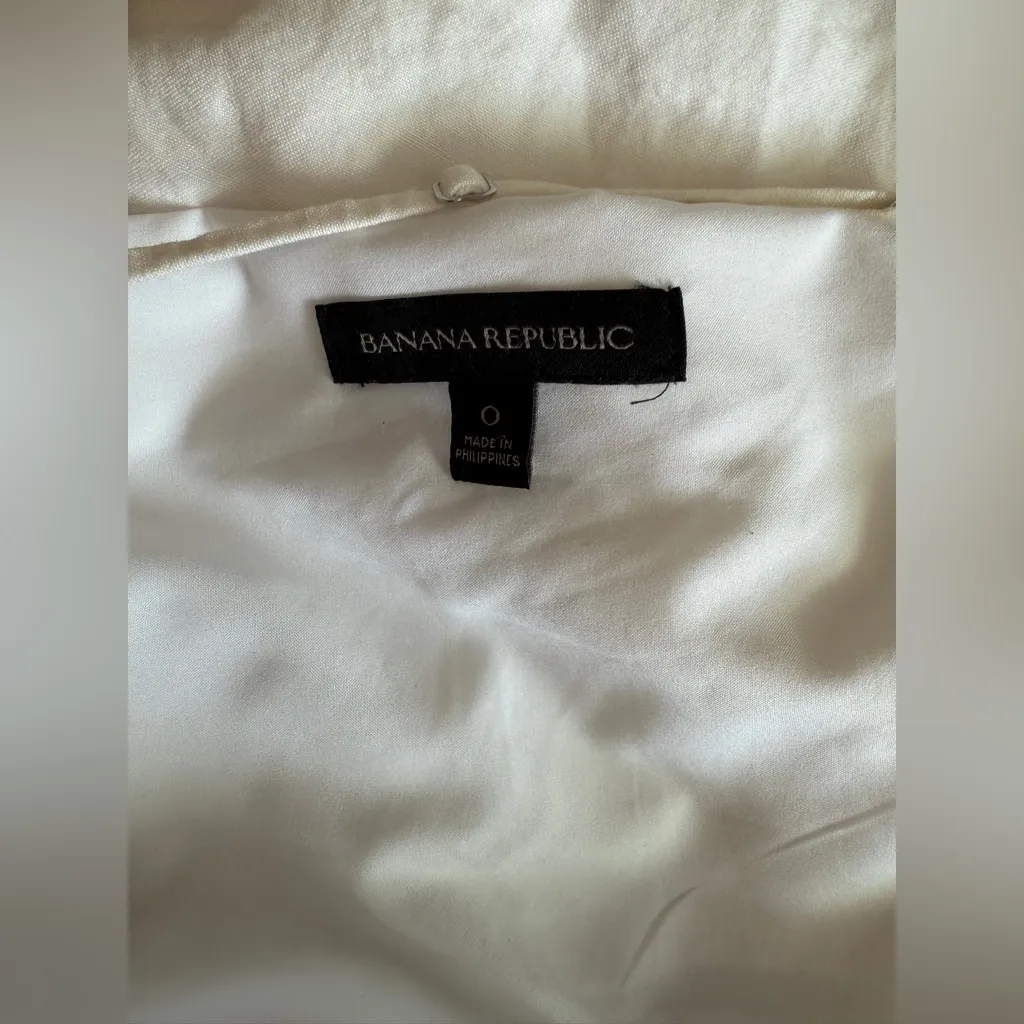 Banana Republic White Linen Blend  Ruffle Wrap Dress 0 - Image 4