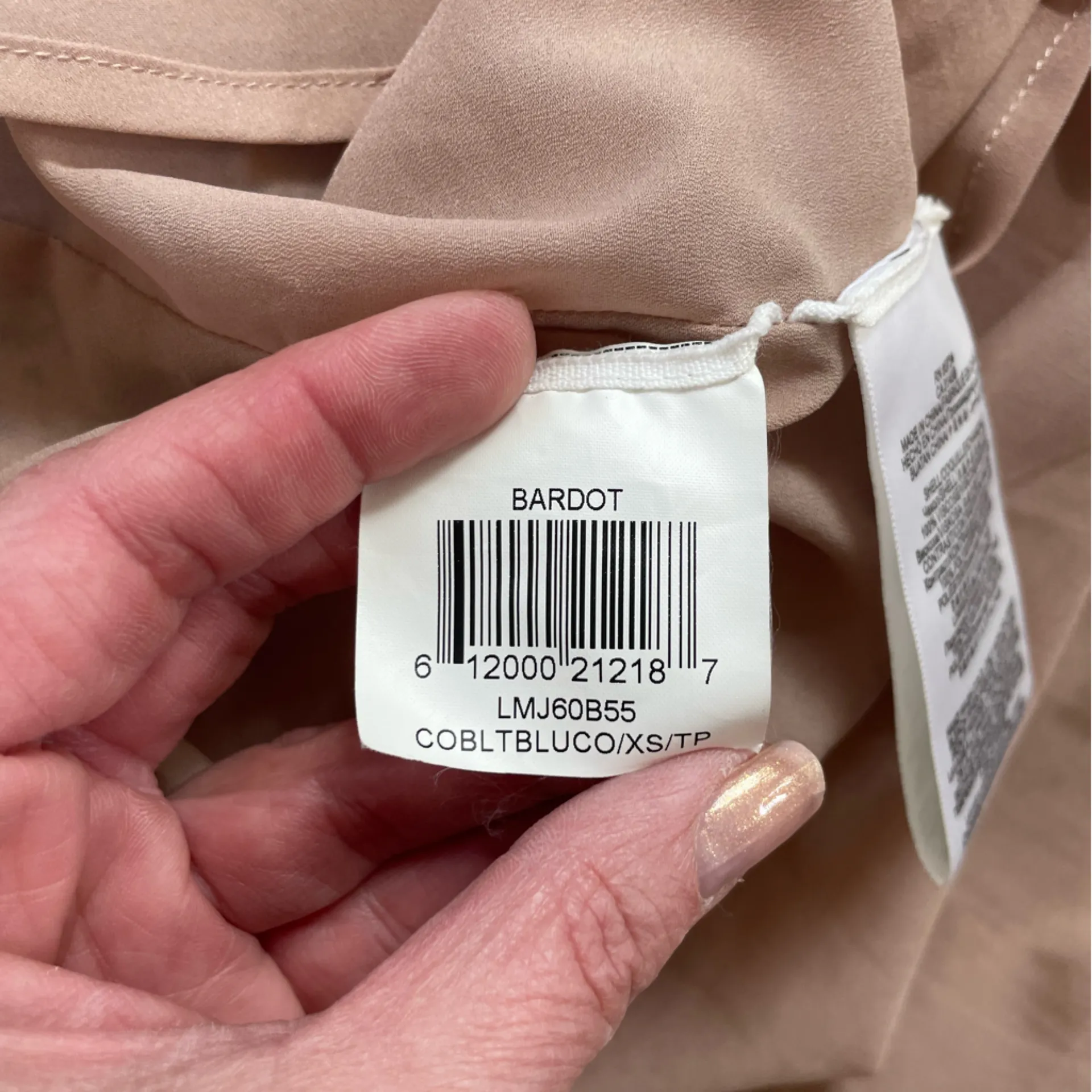 BCBGMAXAZRIA Bardot Blue Printed Asymmetrical Sleeve Scarf Dress Size XS - Image 12