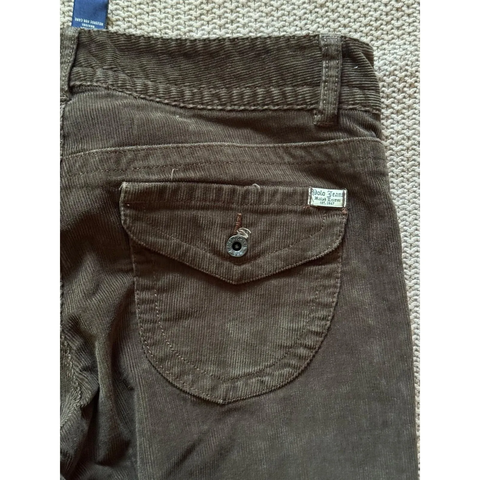 Polo Jeans Ralph Lauren Women's Company Corduroy Pants Brown‎ Size 32 Brown - Image 5