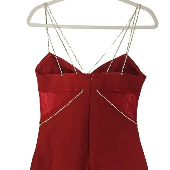 Superdown Jaxie Diamond Strap Mini Dress‎ NWT Size Medium Red Bodycon - Image 10