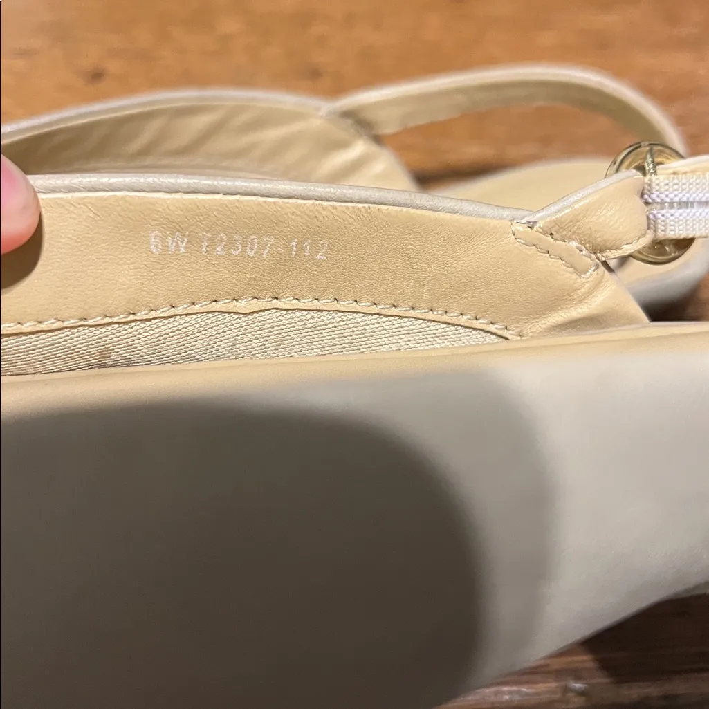 Trotters Slingback Flats Bone Nude Cream Size 6 W - Image 5