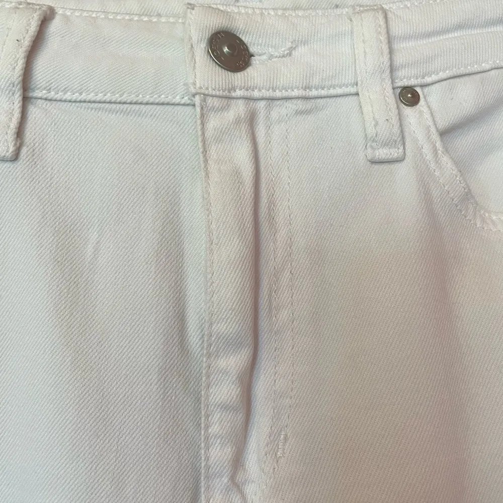Joe’s Womens White Distressed Frayed Denim Hi-Rise Straight Crop Capri Size 26 - Image 3