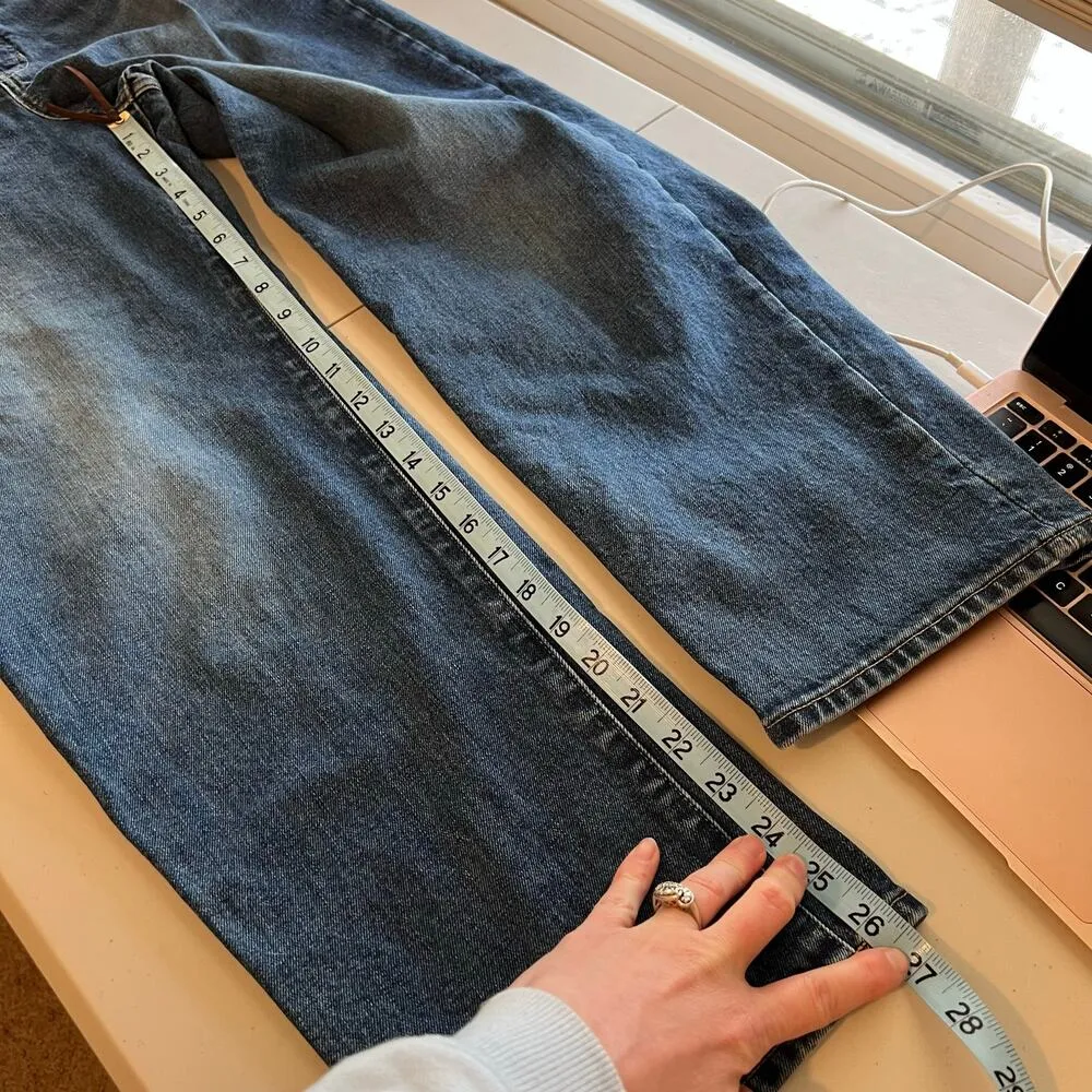 J. Crew Blue Dark Wash Classic Straight High Rise Ankle Comfy Jeans - 31 - Image 11