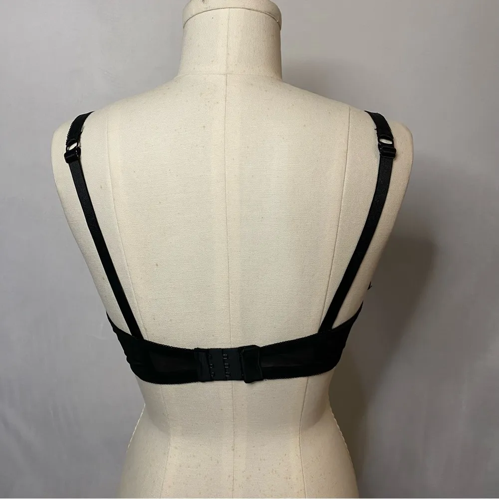 H&M Black Lace Bra Padded Push Up Memory Foam Mesh size 36D - Image 6