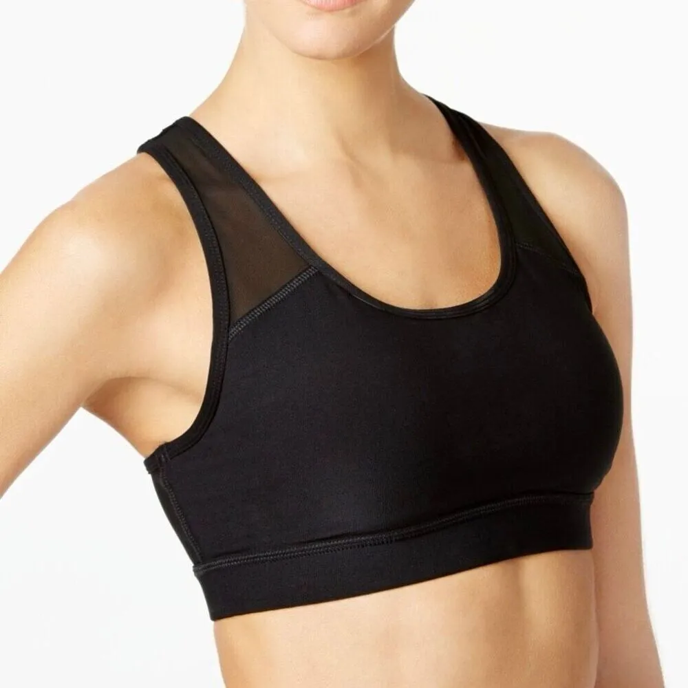 Alo Yoga Mesh Racerback Chromatic Sports Bra in Black Size Medium - Image 2