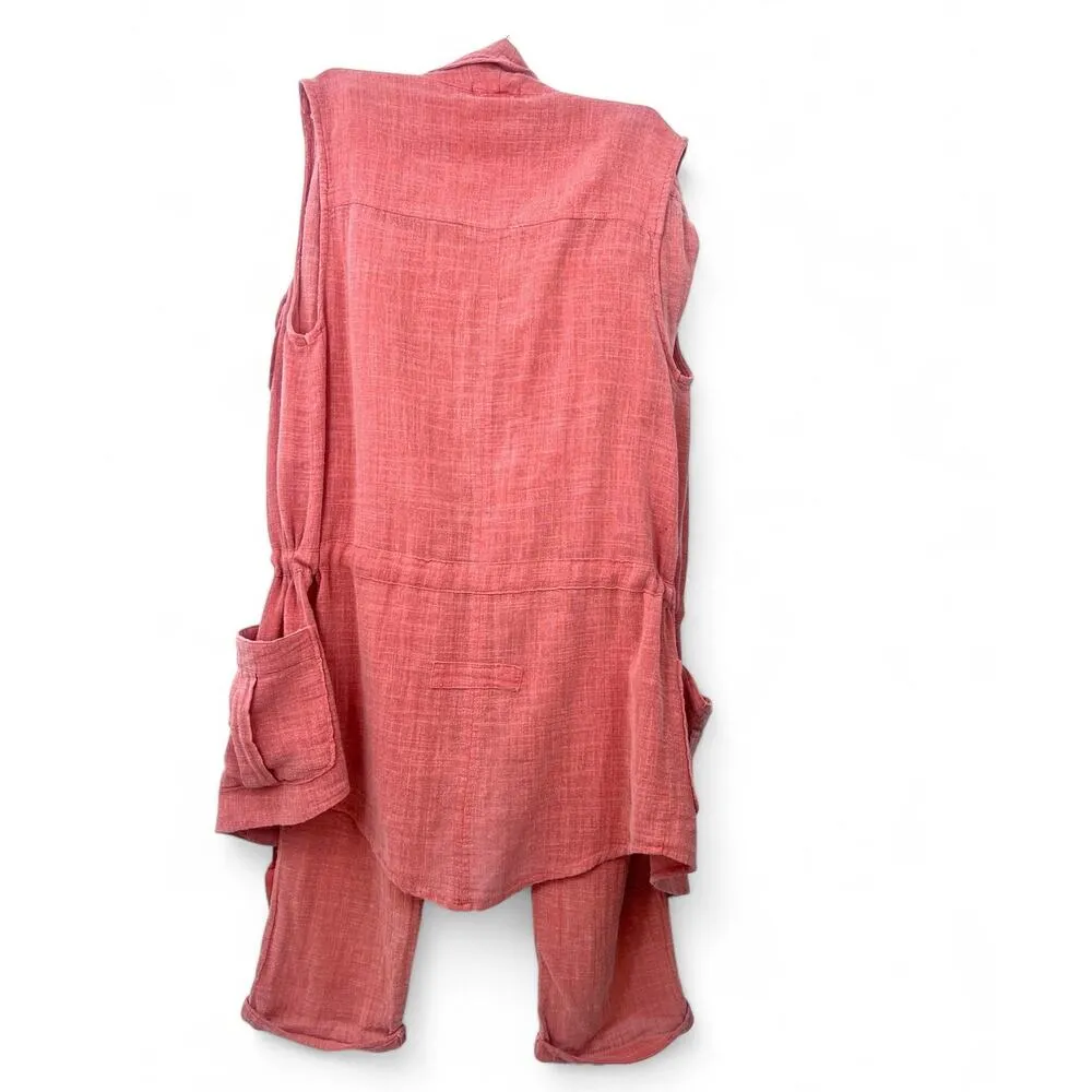 Wearables XCVI | L | Set Pants Vest Sleeveless Top 2 Piece Linen Lagenlook - Image 2