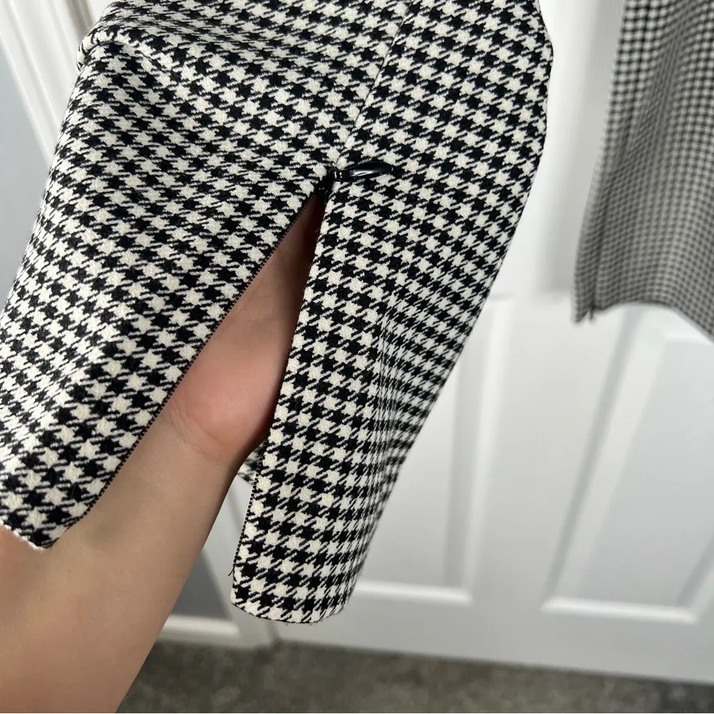 Sz 2 Alice & Olivia Zipper Ankle Pants Black White Houndstooth NWOT $295 MSRP - Image 8