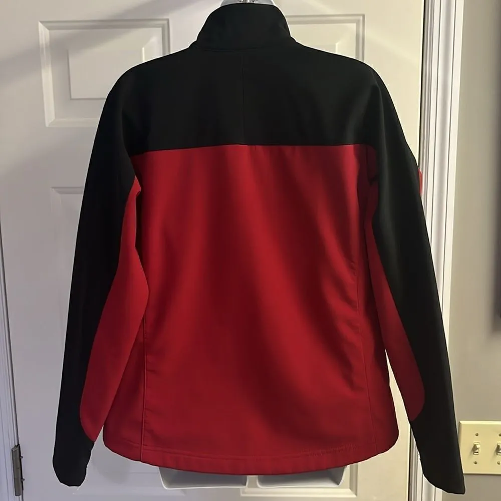 Land’s End Women’s Black Red Gray Zip-up Jacket w/ Mock Neck Pockets-Small (6-8) - Image 11