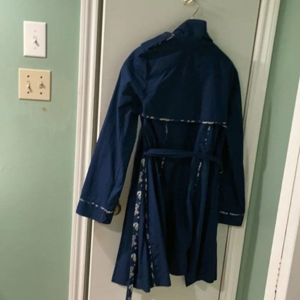 Jason Wu for Target Trench Coat Navy Blue and Floral M - Image 6