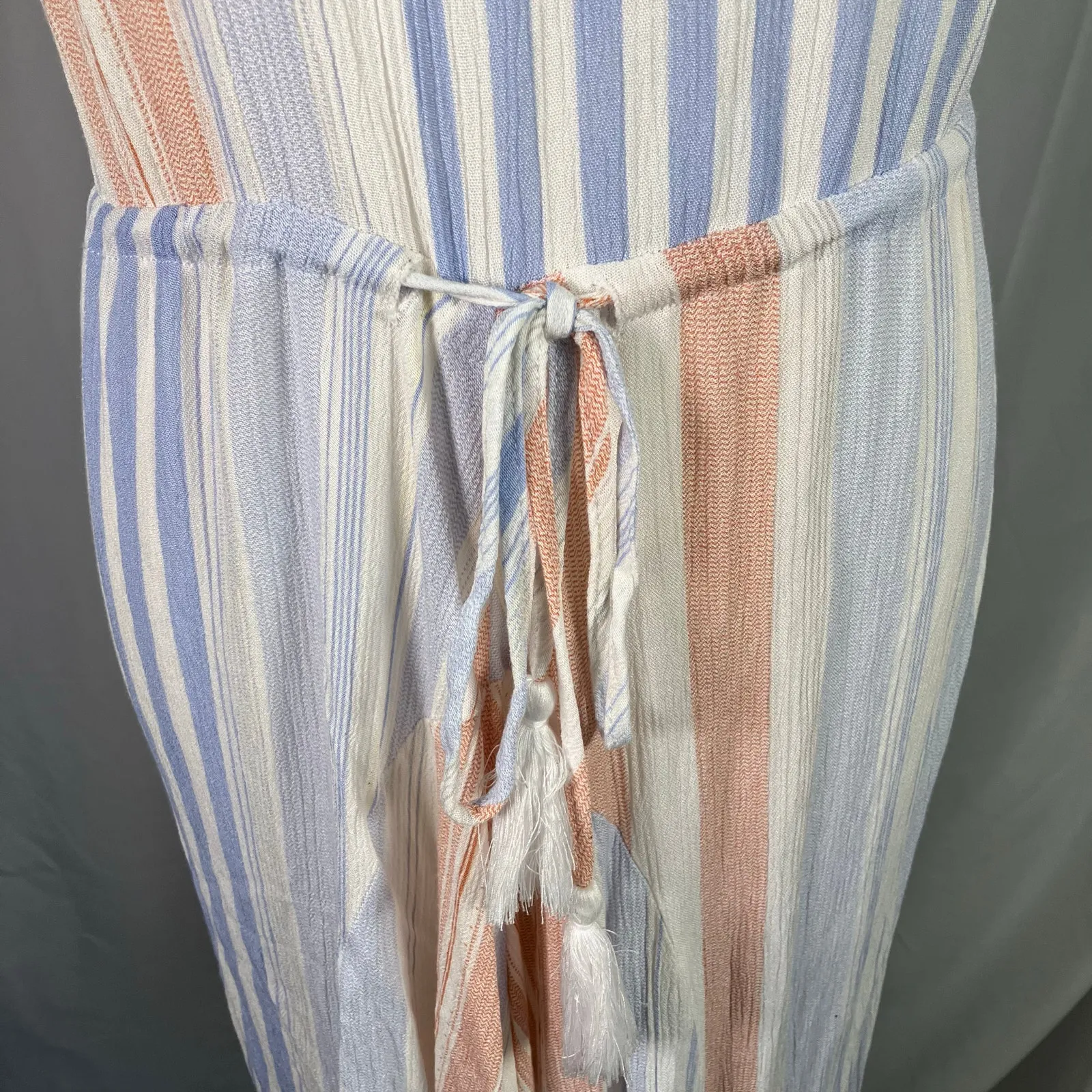 Cotton Candy LA Strapless Striped‎ Dress Womens Medium Beachy Coastal Rayon - Image 3