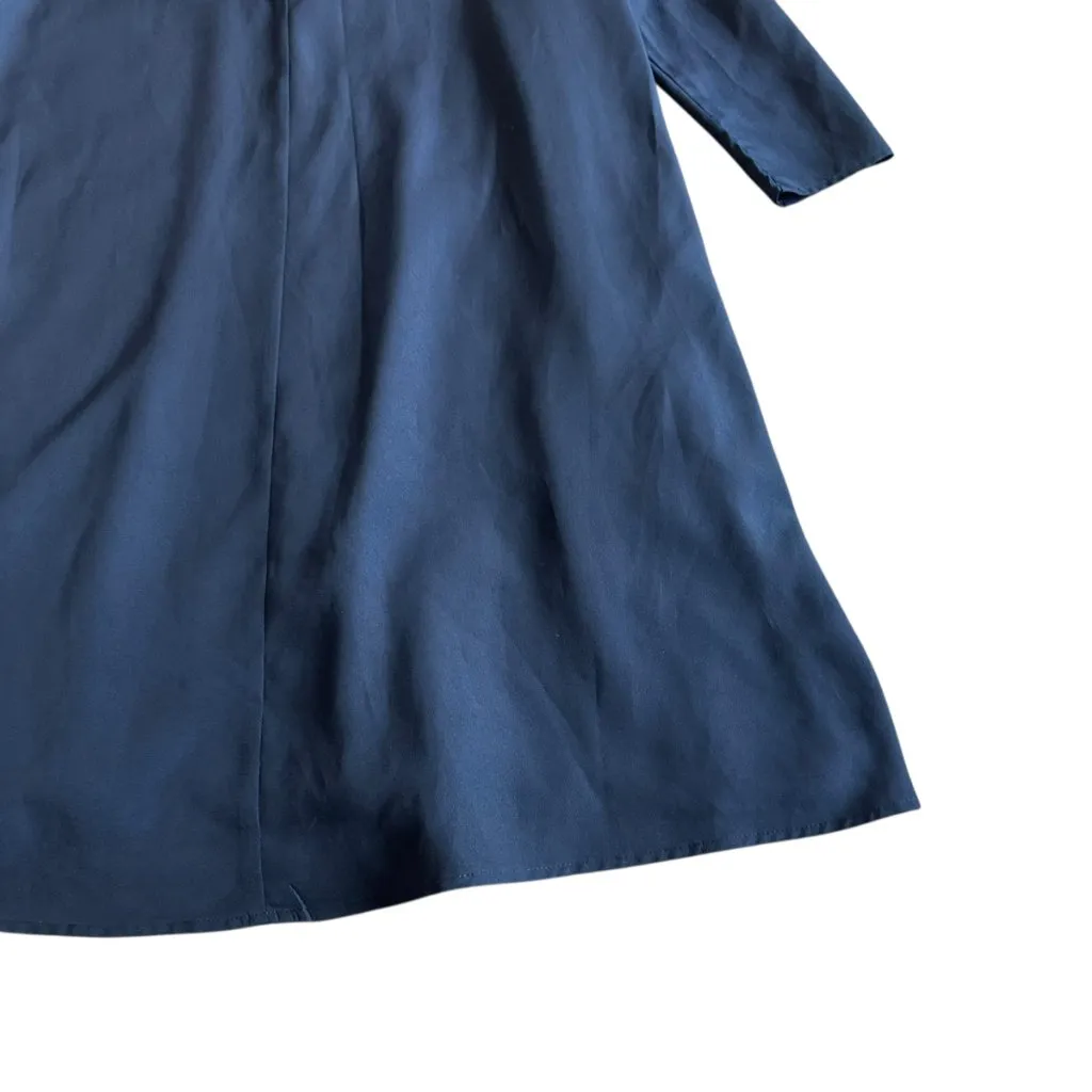 Claudie Pierlot Navy Blue Shift Dress Rasta Bis Back Bow 3/4 Sleeve Size 40 8 - Image 9