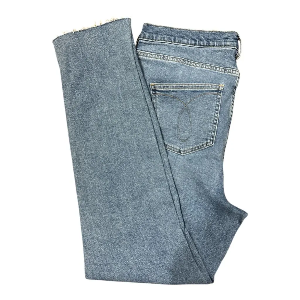 NEW Calvin Klein Womens High-Rise Frayed Hem Skinny Jeans Sz 31 Light Wash Denim - Image 10