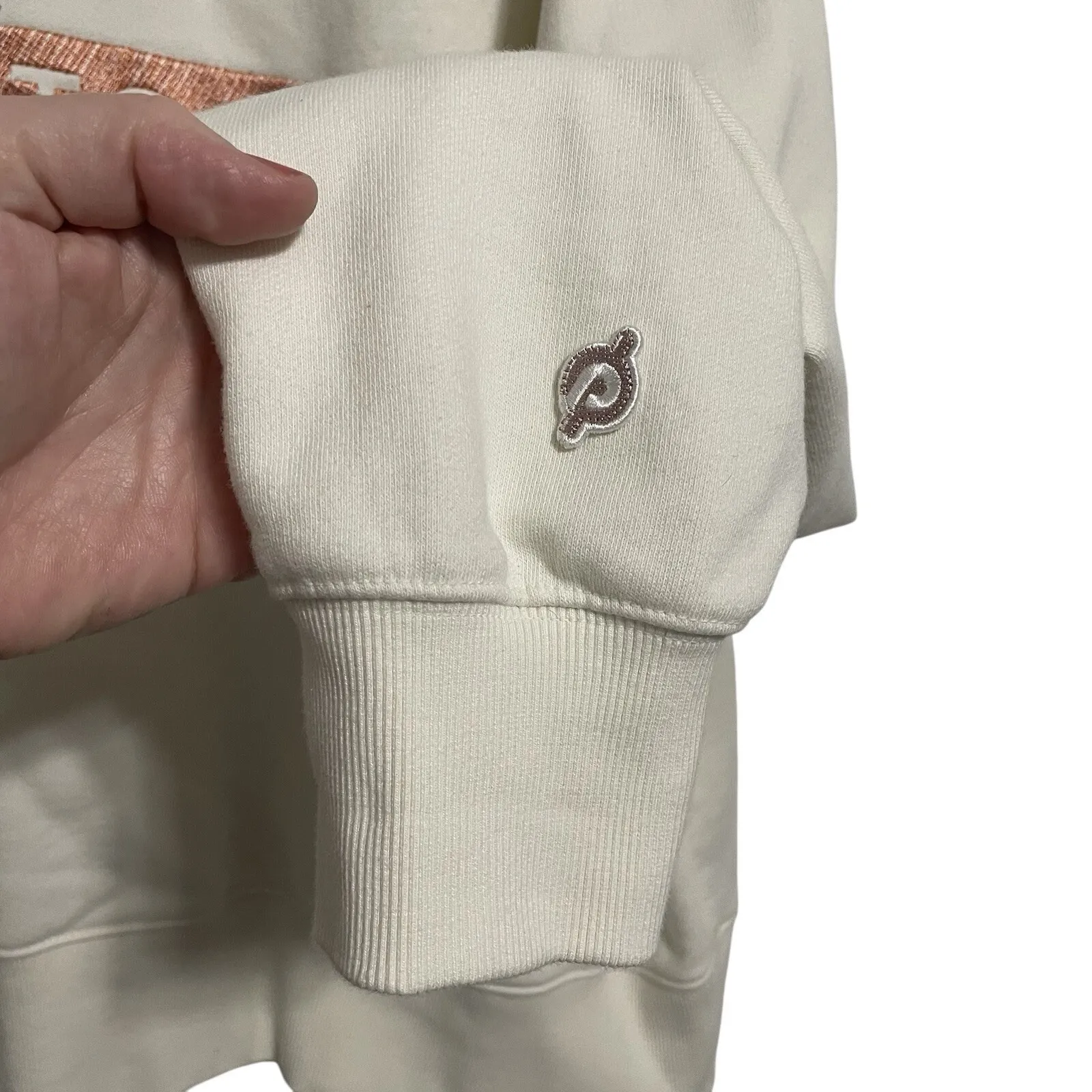 PELOTON Cream Raglan Sweatshirt Logo Pullover Athleisure Women's Size 2X - Image 6